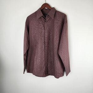 Domani Platform Mens Pointed Collar Long Sleeve Hidden Button Down Shirt Size XL